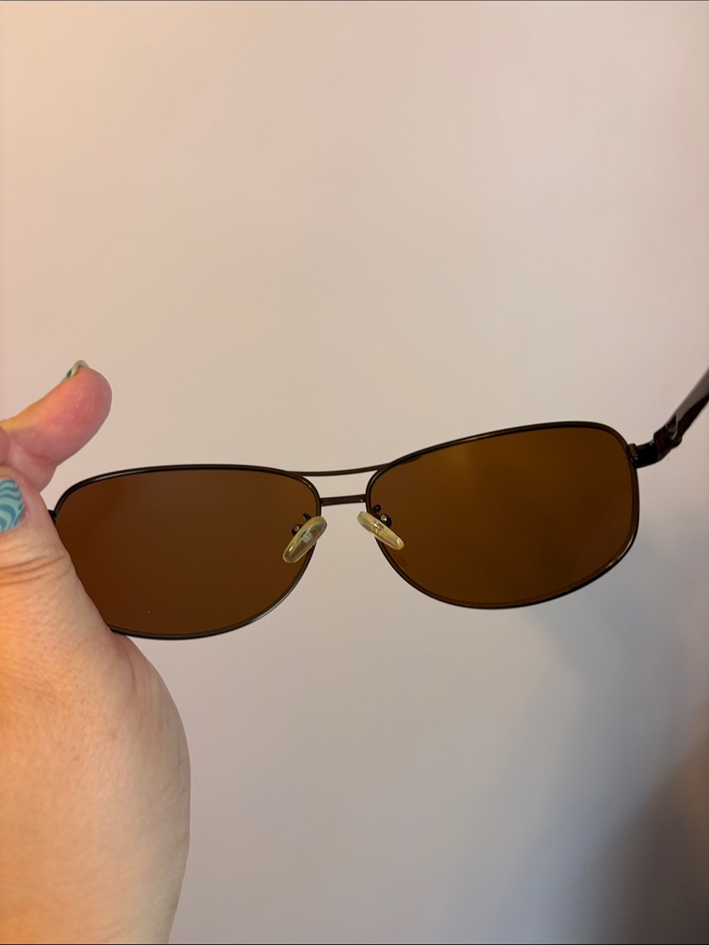 London Fog Marlow Way Brown Polarized Aviator Sunglasses - Picture 7 of 14